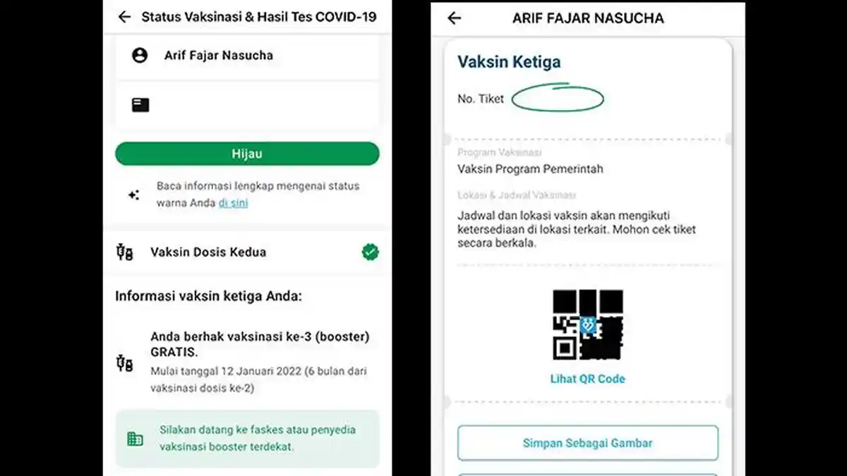 Cara Daftar Vaksinasi Booster di PeduliLindungi, Simak Cara Cek Tiket, Jadwal dan Syarat Penerimanya