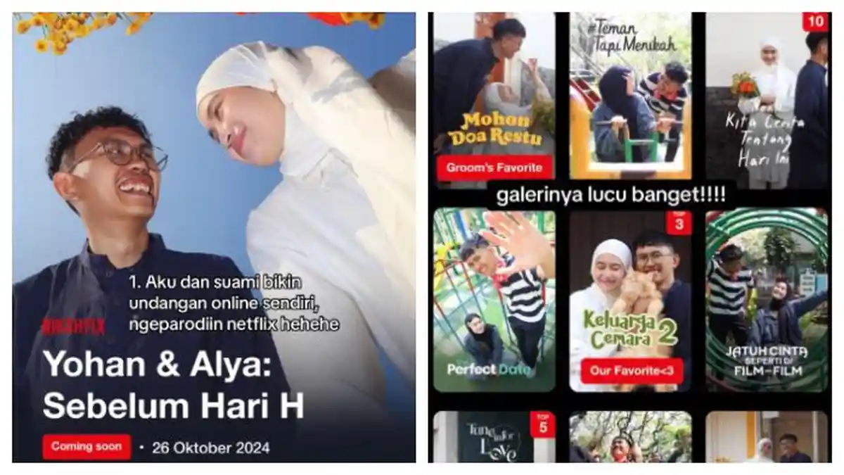 Kreatif! Kisah Pengantin Bikin Undangan Ala Netflix, Biaya Lebih Murah Tapi Berkesan