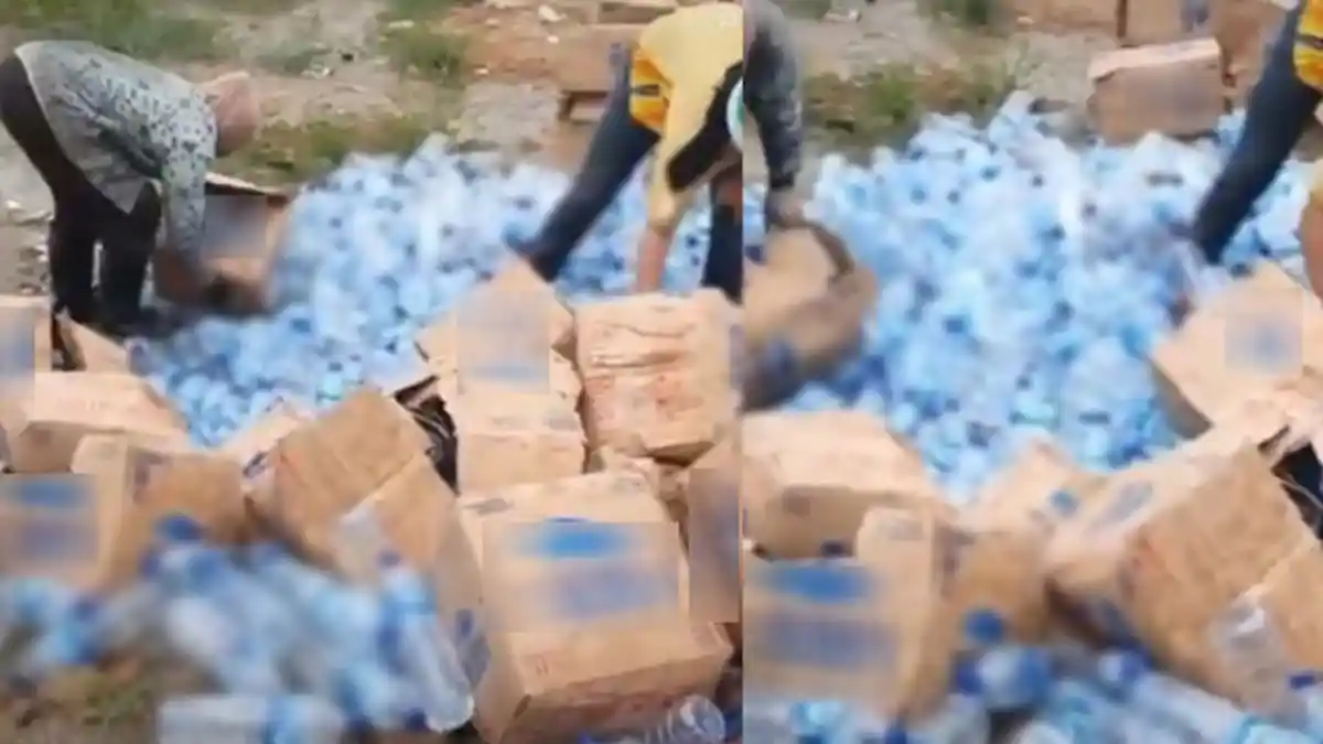 Viral Video Warga Buang Ratusan Botol Air Mineral Produk Prancis, Ada yang Menilai Mubazir