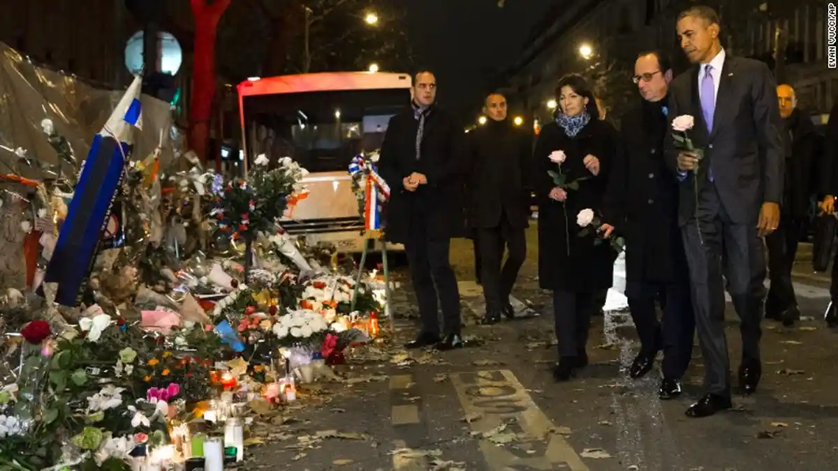 Sekuntum Mawar Putih Obama buat Para Korban Teror Paris