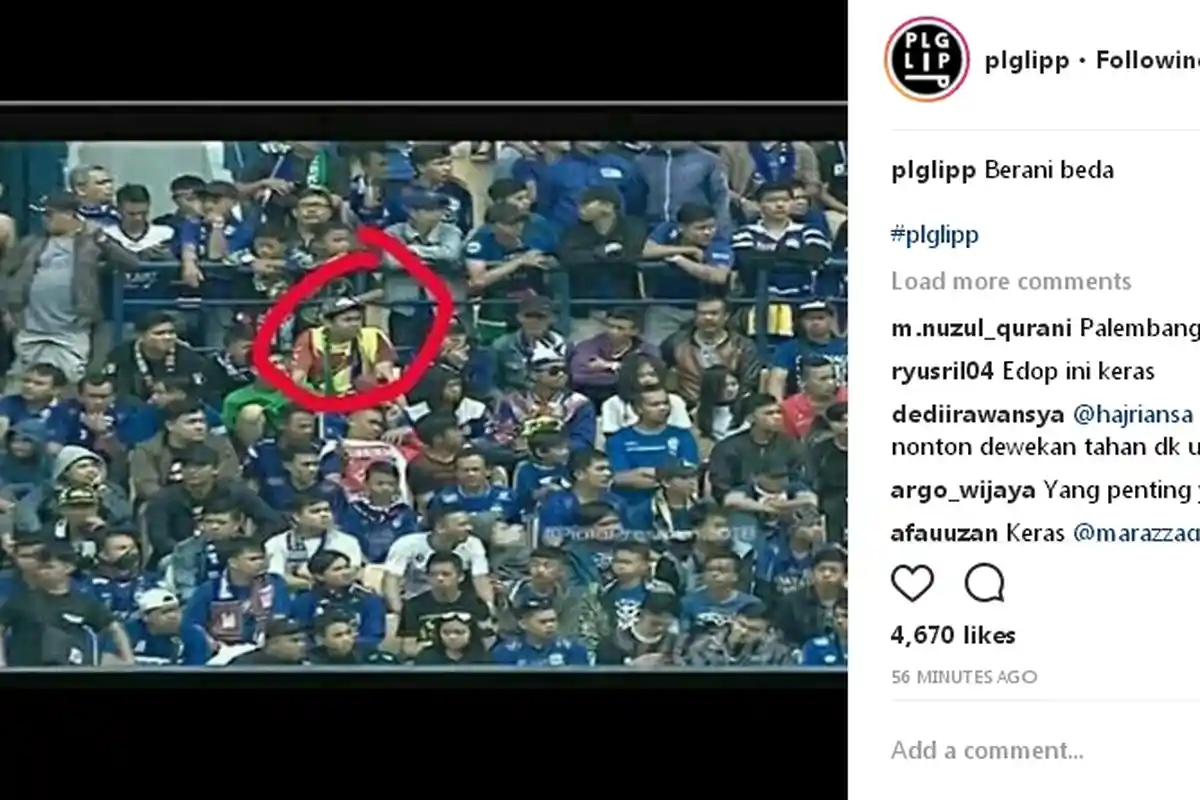 Nonton Langsung Sriwijaya FC VS Persib, Supporter Ini Dianggap Salah Rombongan ‘Wong Kito Nian’