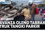VIDEO Mobil Avanza Oleng Tabrak Truk Tangki Parkir di Bangka Tengah, 1 Orang Meninggal Dunia