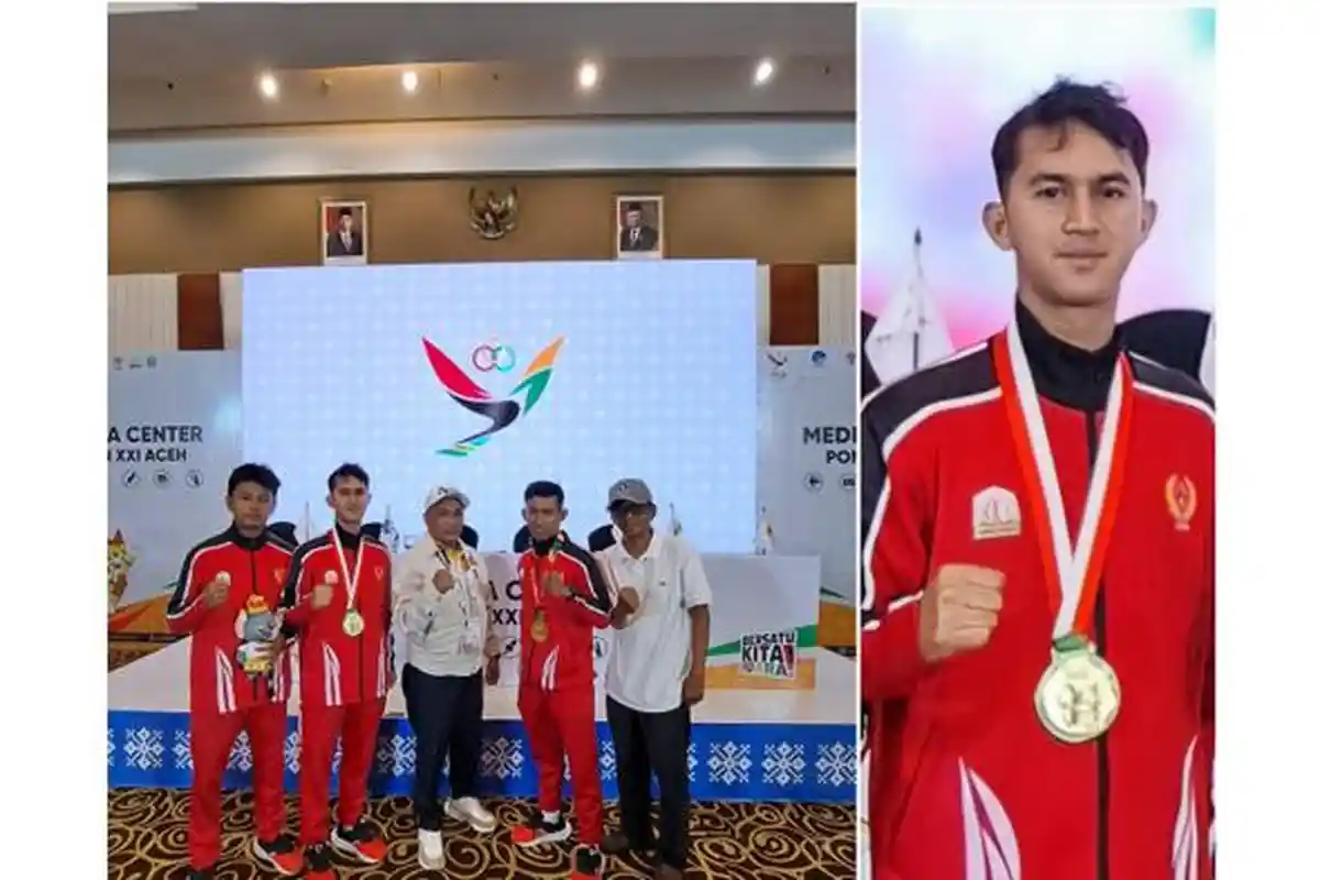 Pelayan Cafe Tampan di Pidie Sumbang Medali Emas Cabor Muaythai untuk Aceh pada PON 2024