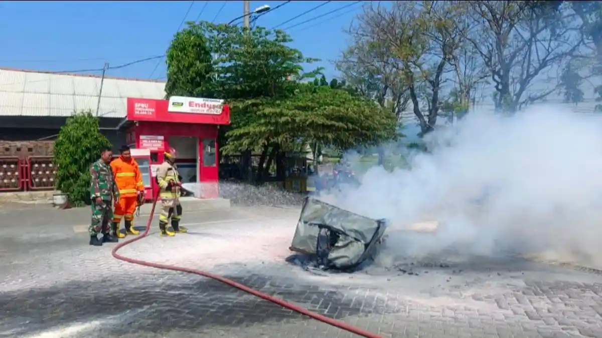 Motor Terbakar di SPBU Kecamatan Pace Kabupaten Nganjuk
