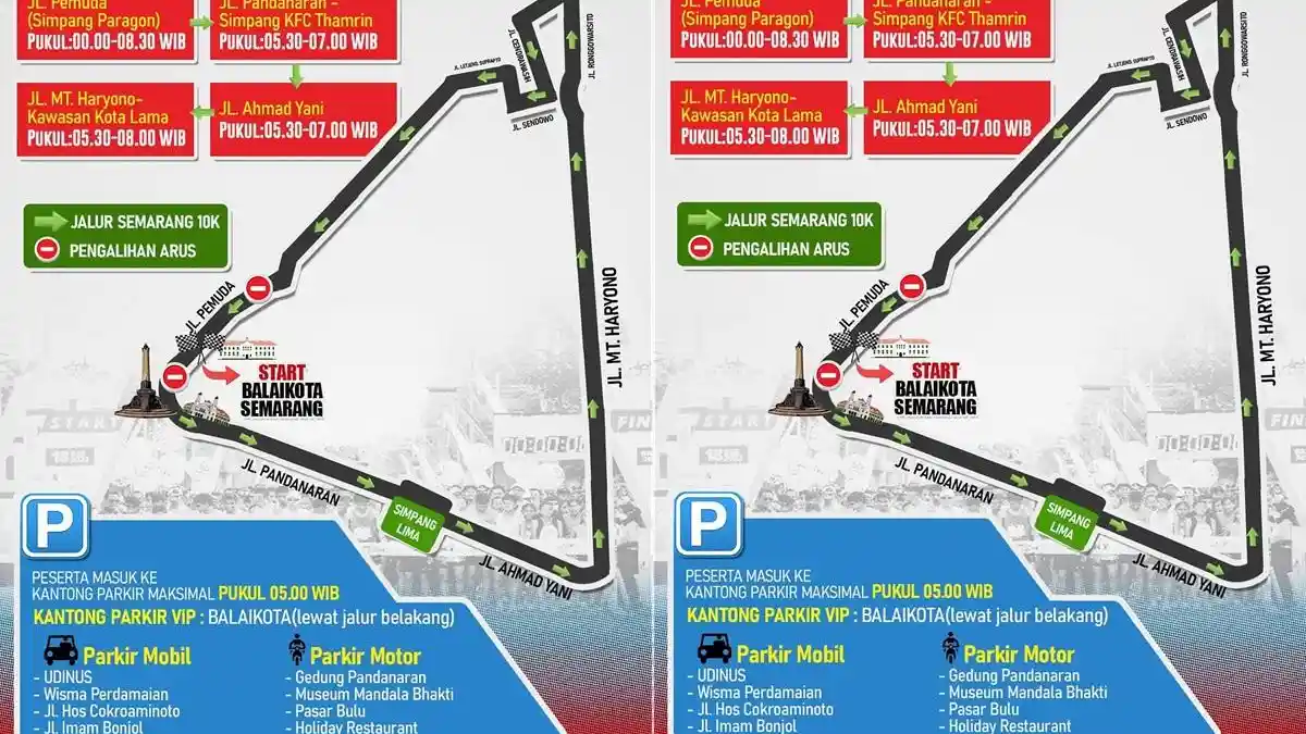 Inilah Rute dan Jadwal Pengalihan Arus saat Ajang Semarang 10K