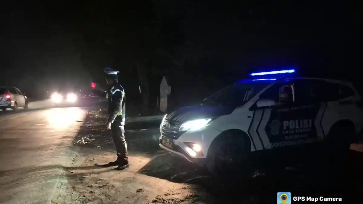 Antisipasi Kejahatan Jalanan, Satlantas Polres Simalungun Gelar Patroli Malam Blue Light