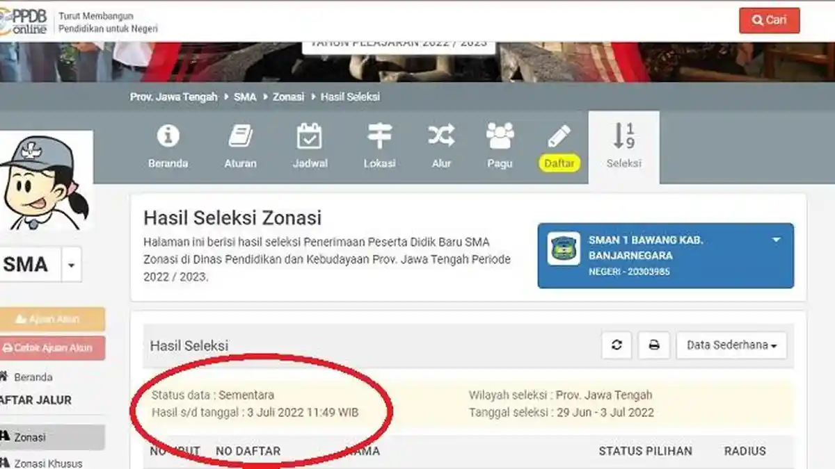 Hasil Seleksi PPDB Jateng 2022, Cek Ranking Nama Kalian di ppdb.jatengprov.go.id