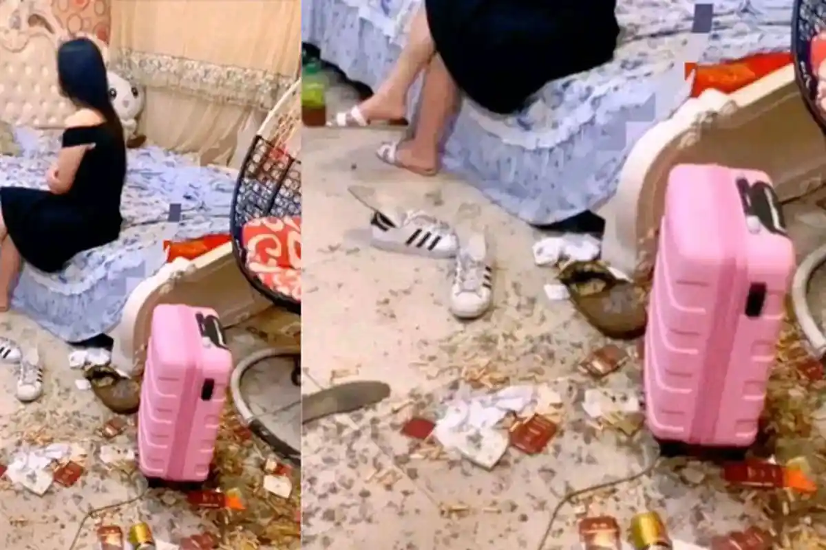 VIRAL Potret Gadis Cantik Duduk di Atas Kasur, Lantai Jorok dengan Sampah Berserakan Jadi Sorotan