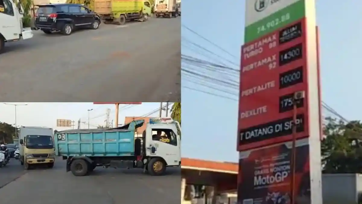 Antrean Truk Hendak Isi Solar di SPBU Dekat BTP Makassar Mengular hingga ke Badan Jalan