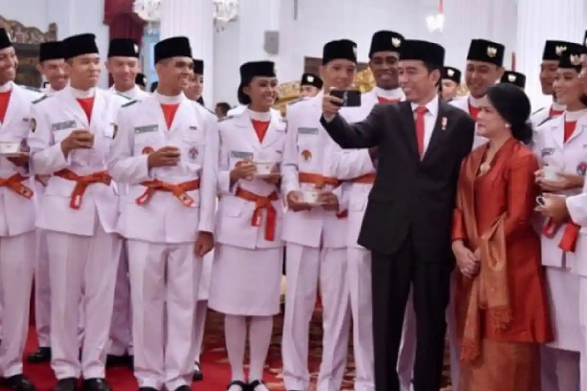 Ini Formasi Petugas Pengibar Sang Saka Merah Putih dari Tim Putih di Upacara HUT Kemerdekaan RI 2017