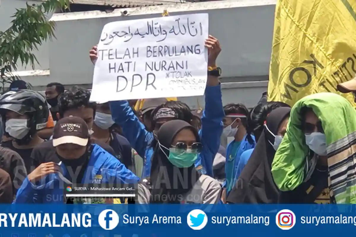 Mahasiswa Kediri Ancam Gelar Aksi Demo Lebih Besar, Jika DPRD dan Pemkab Tak Menolak UU Cipta Kerja