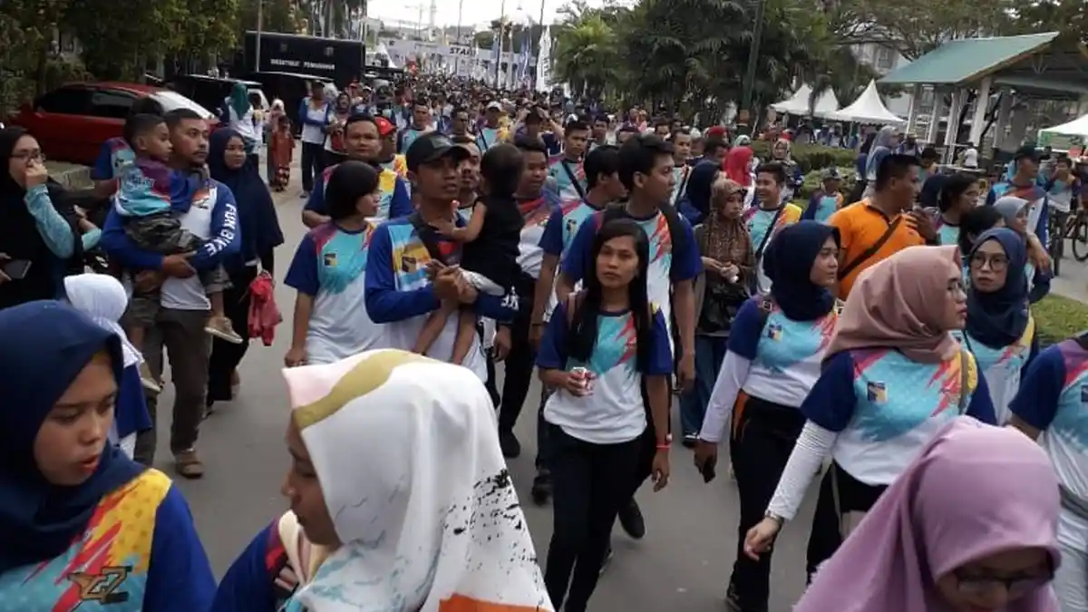 Meski Cuaca Mendung, Tak Menyurutkan Semangat Peserta Fun Walk dan Fun Bike Hari Bakti BP Batam