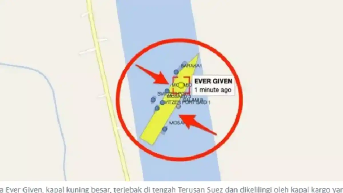 Kapal Kargo Raksasa Melintang di Terusan Suez, Jalur Pelayaran Tertutup