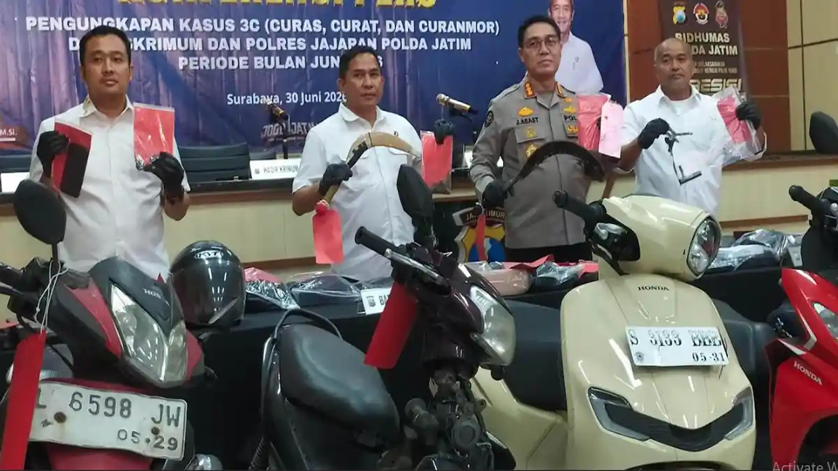 Tim Jatanras Polda Jatim Sikat 222 Bandit Jalanan, Intip Modus Unik Maling Motor Pakai Mobil Minibus - Surya.co.id