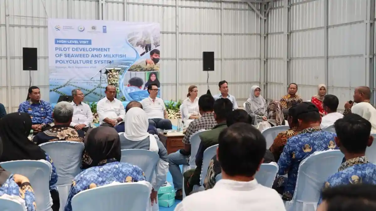 Dorong Ekonomi Biru, Pemerintah dan UNDP Tinjau Potensi Rumput Laut di Sidoarjo