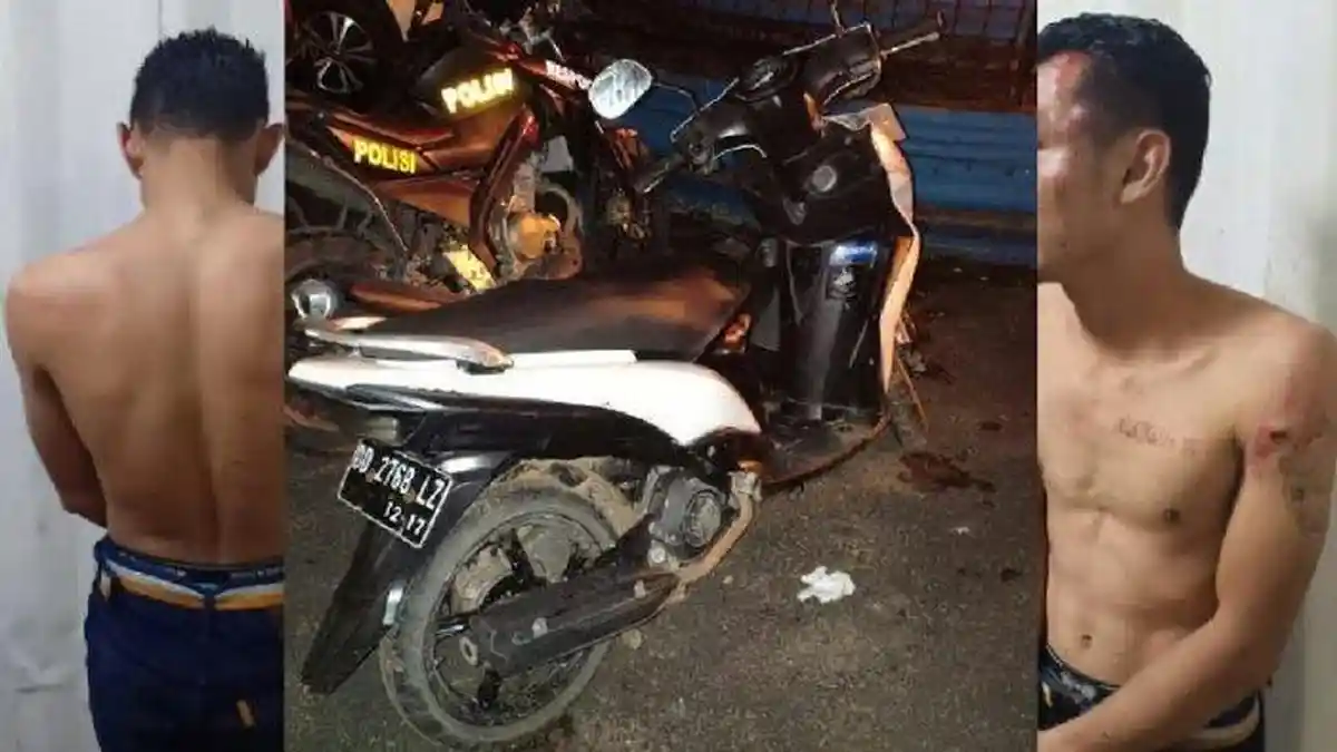Mau Ditangkap Malah Serempet dan Tendang Motor Polisi, Pria Ini Dihadiahi Bogem Warga