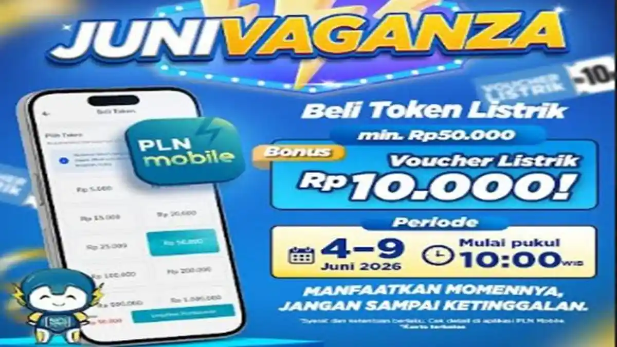 PLN Hadirkan Program Promo Junivaganza, ada Gratis Voucher Listrik Rp10 Ribu