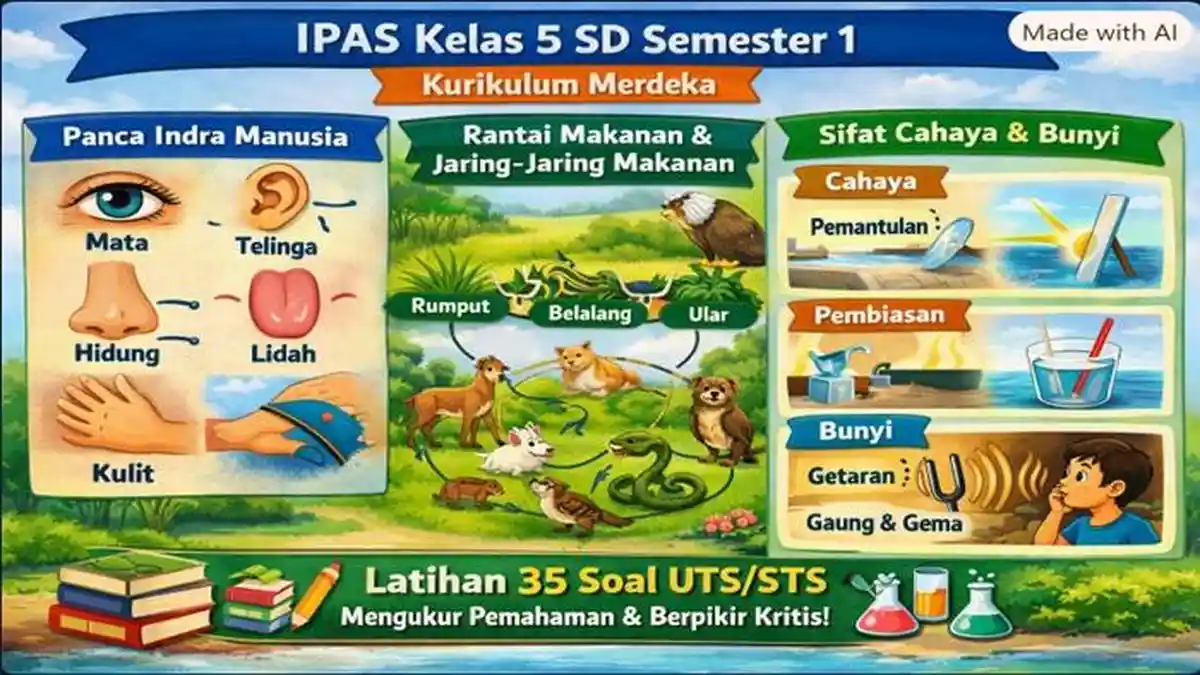 35 Soal UTS/STS IPAS Kelas 5 SD Semester 1 Kurikulum Merdeka, Soal ...