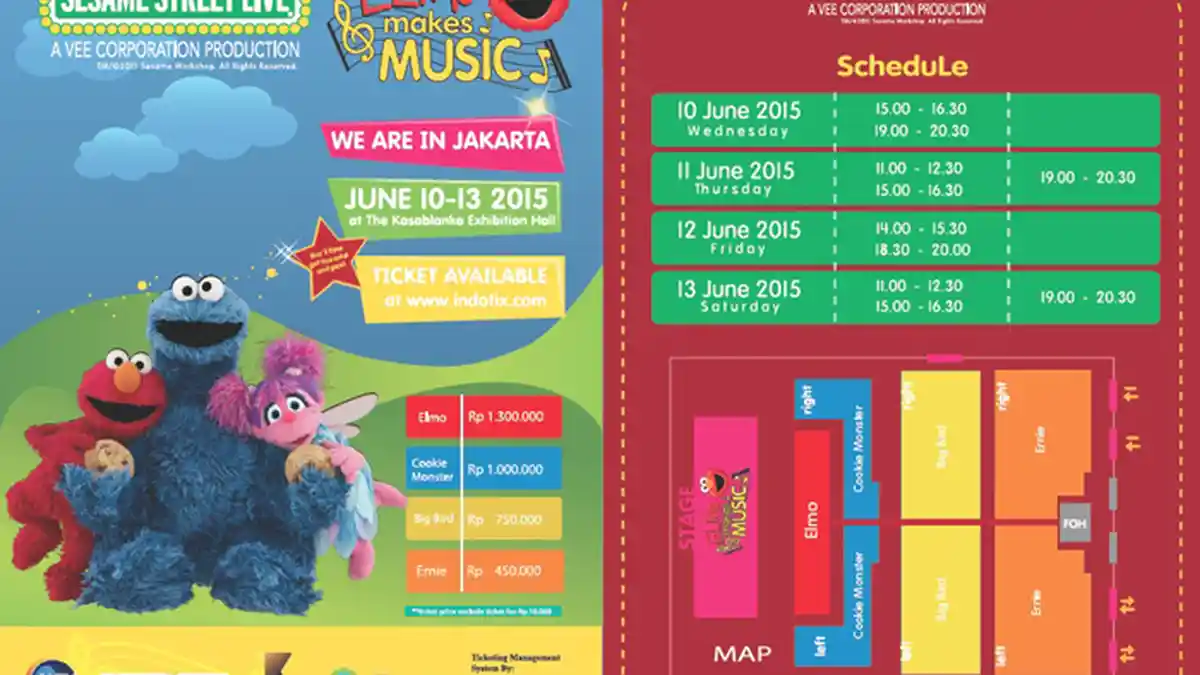 Saksikan 'Sesame Street Live: Elmo Makes Music' di Jakarta 10 Juni 2015