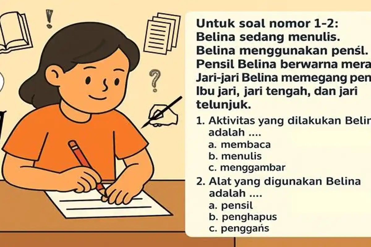 Kisi-Kisi Soal PAS/SAS/UAS Bahasa Indonesia Kelas 1 SD Kurikulum Merdeka 2025 Lengkap Kunci Jawaban