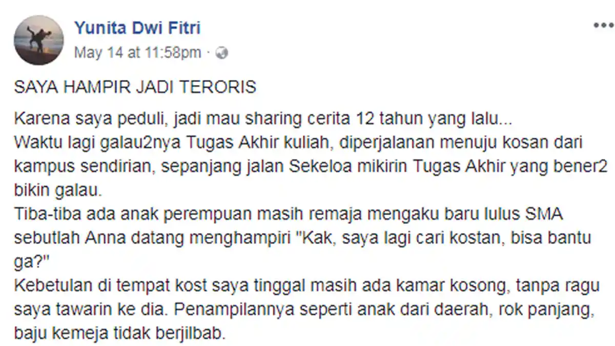 Viral Kisah Wanita yang Berhasil Lolos dari Jeratan Aliran Sesat, 'Saya Hampir Jadi Teroris'