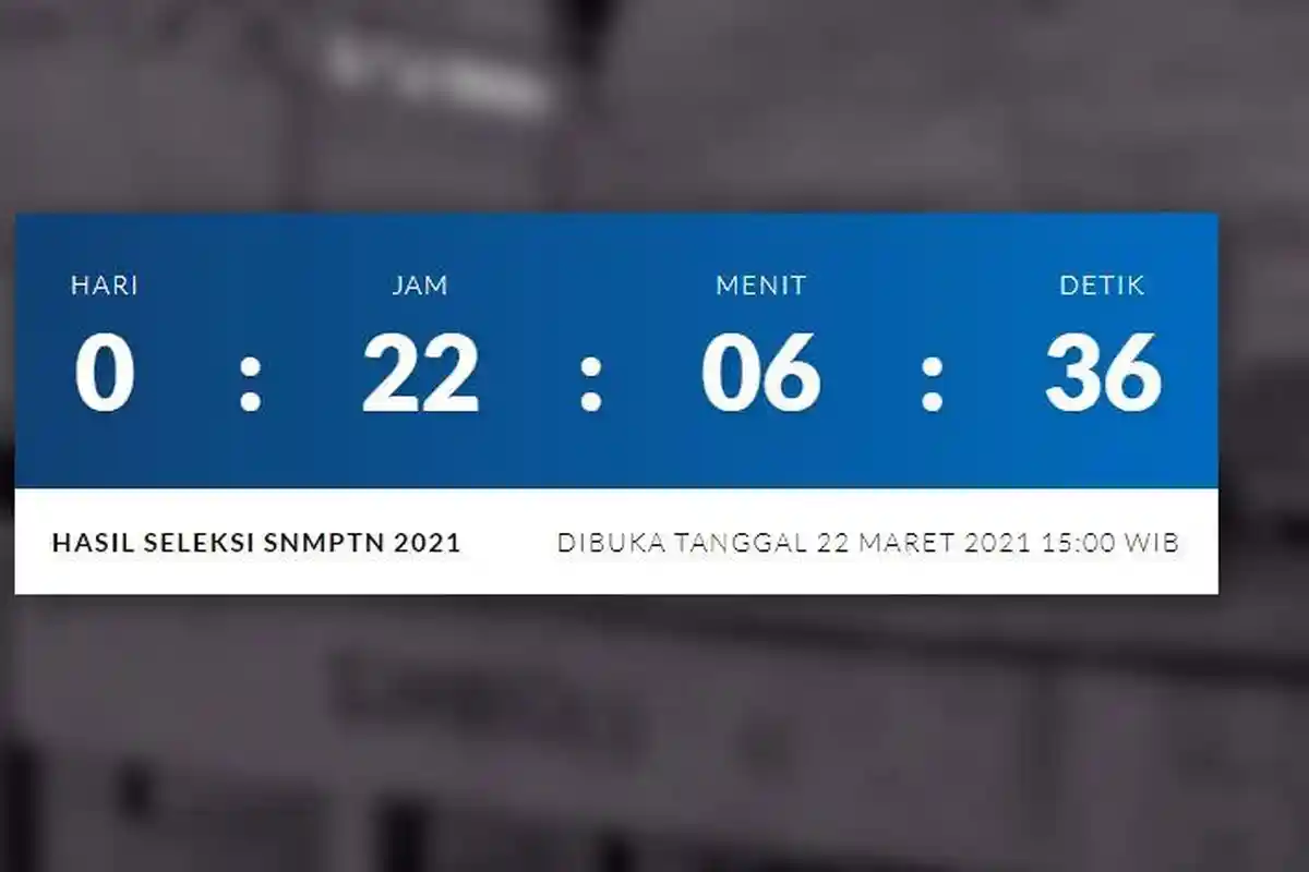 PENGUMUMAN SNMPTN 2021 Dirilis Senin, 22 Maret Jam 15.00 WIB, Cek di pengumuman-snmptn.ltmpt.ac.id