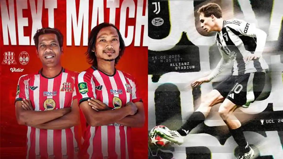Jadwal Acara SCTV TRANSTV RCTI Indosiar Rabu 12 Februari: Juventus vs PSV, Deltras FC Vs PSIM Jogja