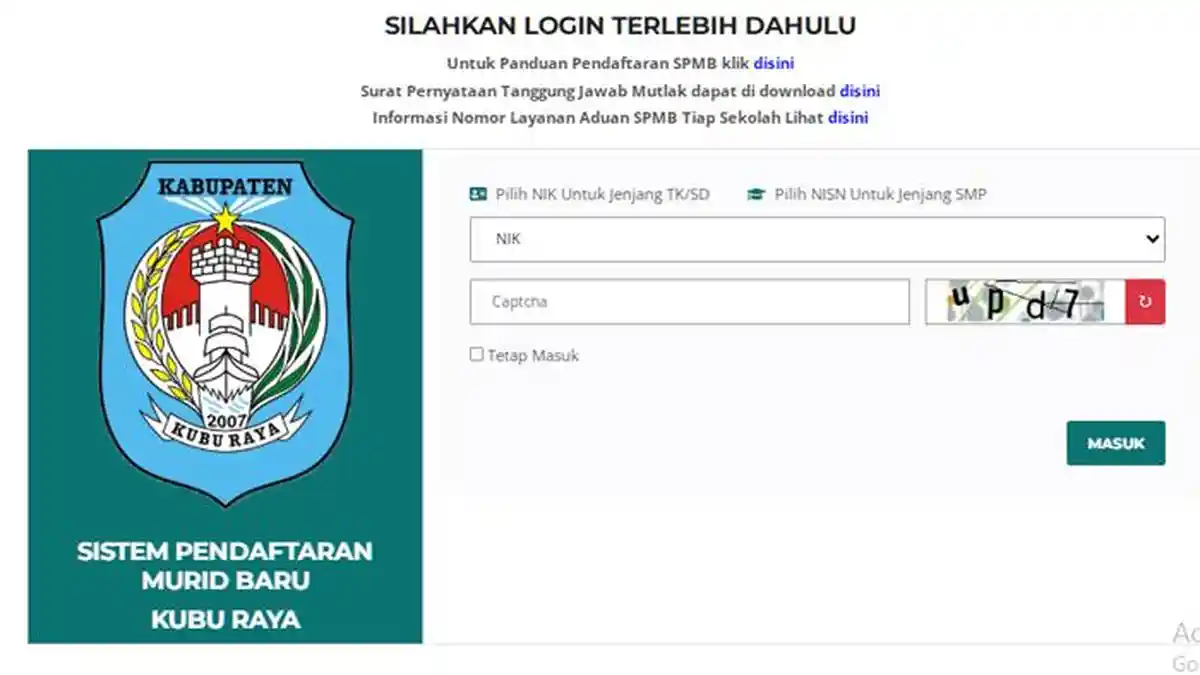 LINK Panduan SPMB Online Kubu Raya, Daftar hingga Download Surat Pernyataan Tanggung Jawab Mutlak