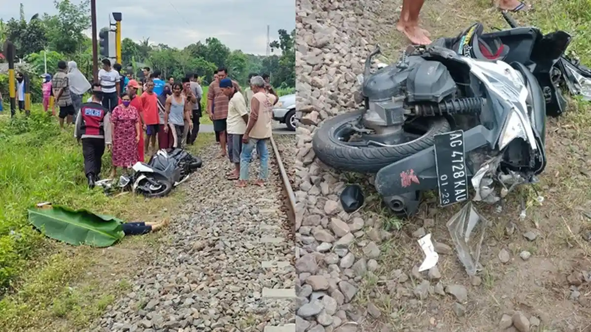 Kecelakaan Maut Tadi Pukul 08.45 WIB, Gadis Remaja Tewas Tertabrak Kereta Api, Bawa Motor Main HP