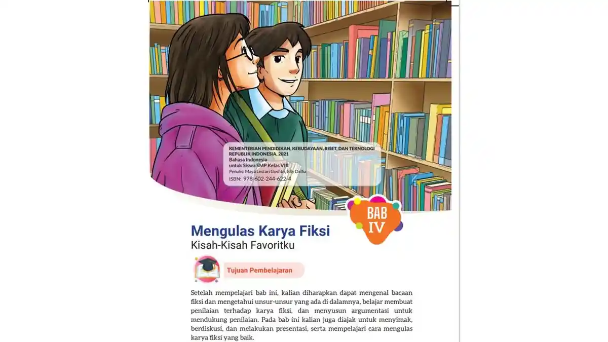 RINGKASAN Materi Bahasa Indonesia Kelas 8 SMP BAB 4 Kurikulum Merdeka: Mengenal Karya Fiksi