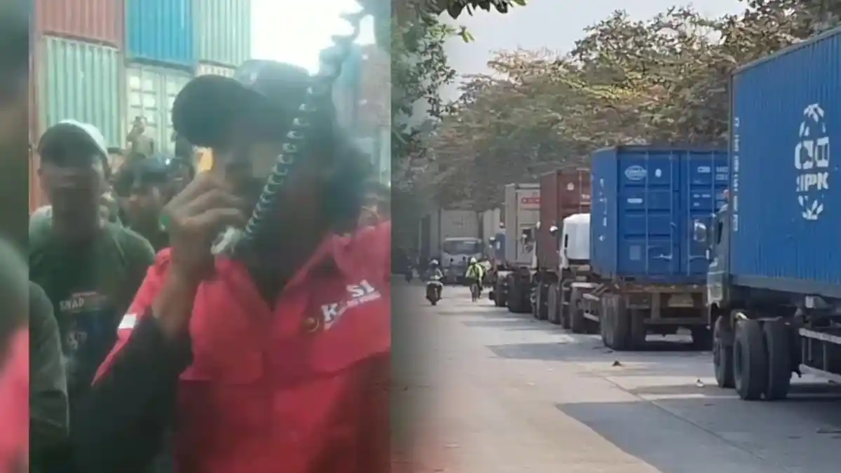 Sopir Truk Demo di Depo Kontainer GTM Marunda, Keluhkan Antrean Hingga Berhari-hari - Tribunjakarta.com