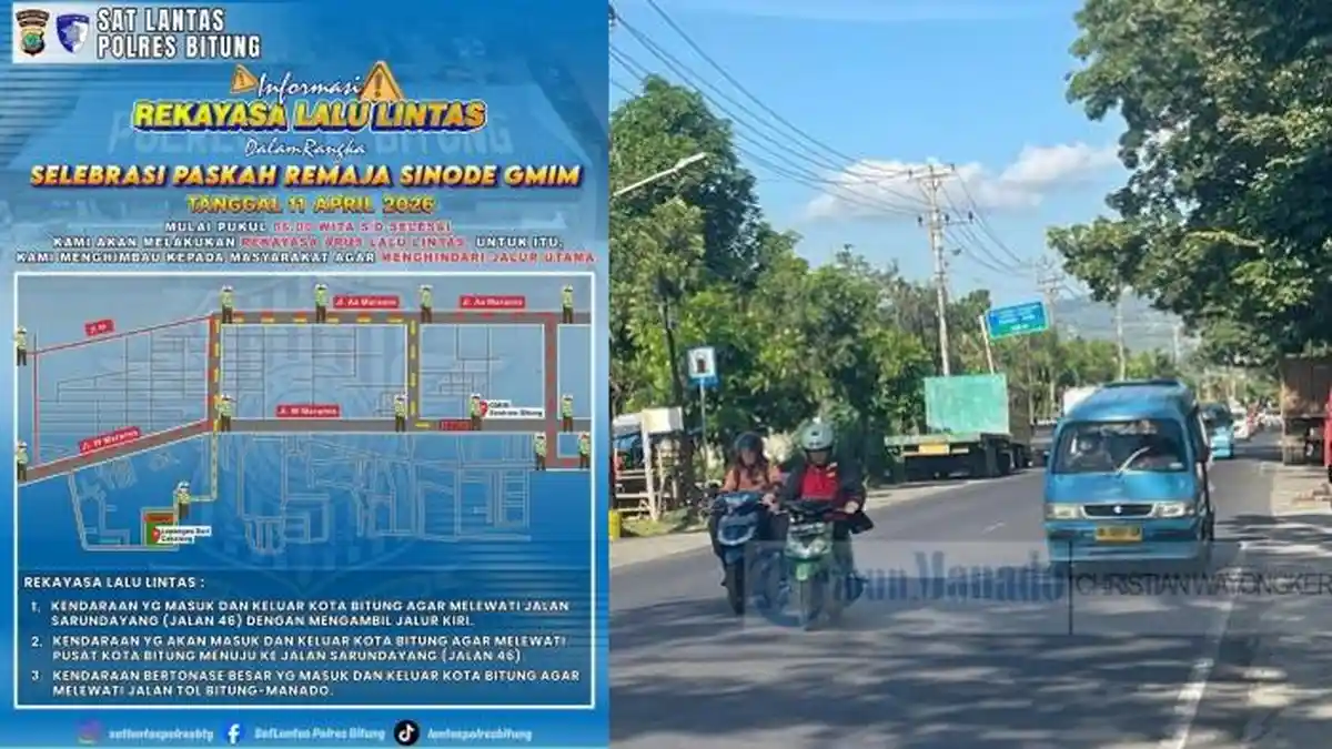 Rute Selebrasi Paskah Remaja Sinode GMIM 2026 di Bitung, Sejumlah Ruas Jalan Bakal Ditutup