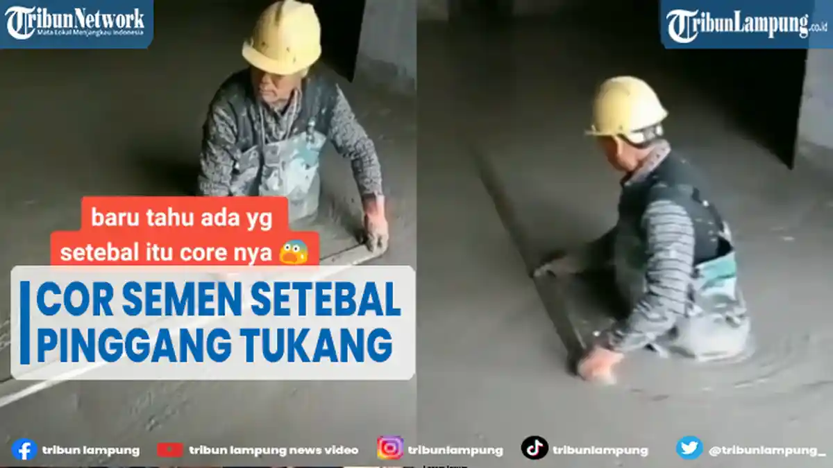 Viral Tukang Bangunan Cor Bangunan Tebalnya hingga Setengah Badan