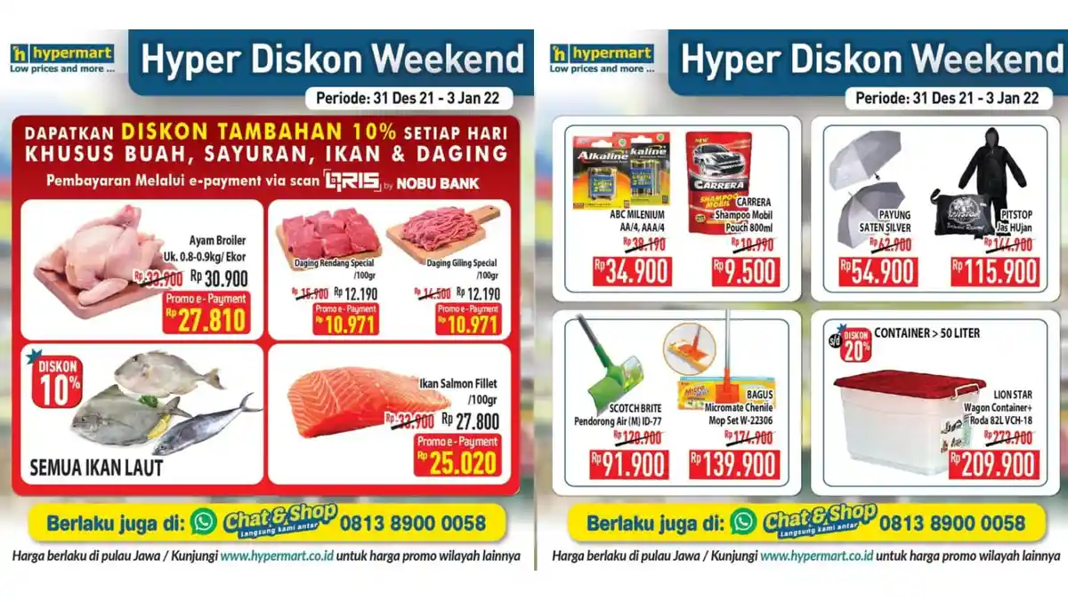 HANYA HARI INI! Promo Hypermart 3 Januari 2022, Ayam Broiler Dibandrol Hanya Rp 30.900 