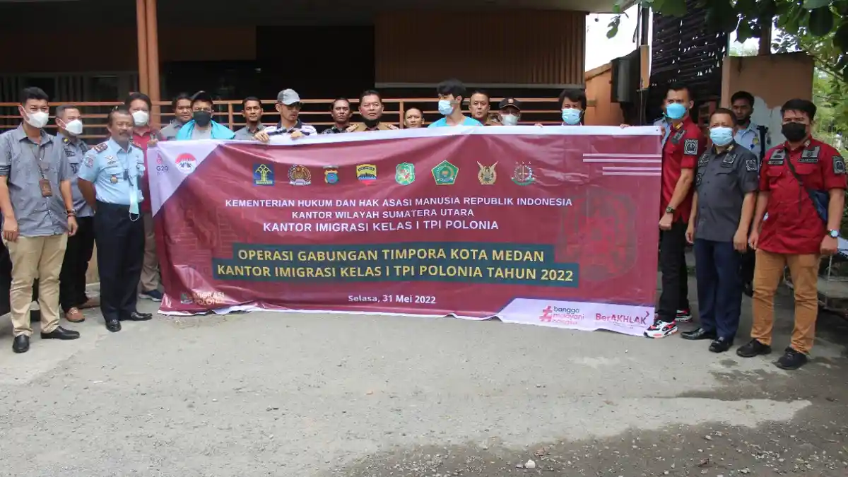 Kantor Imigrasi Kelas I TPI Polonia Gelar Operasi Gabungan, Awasi Orang Asing di Kota Medan