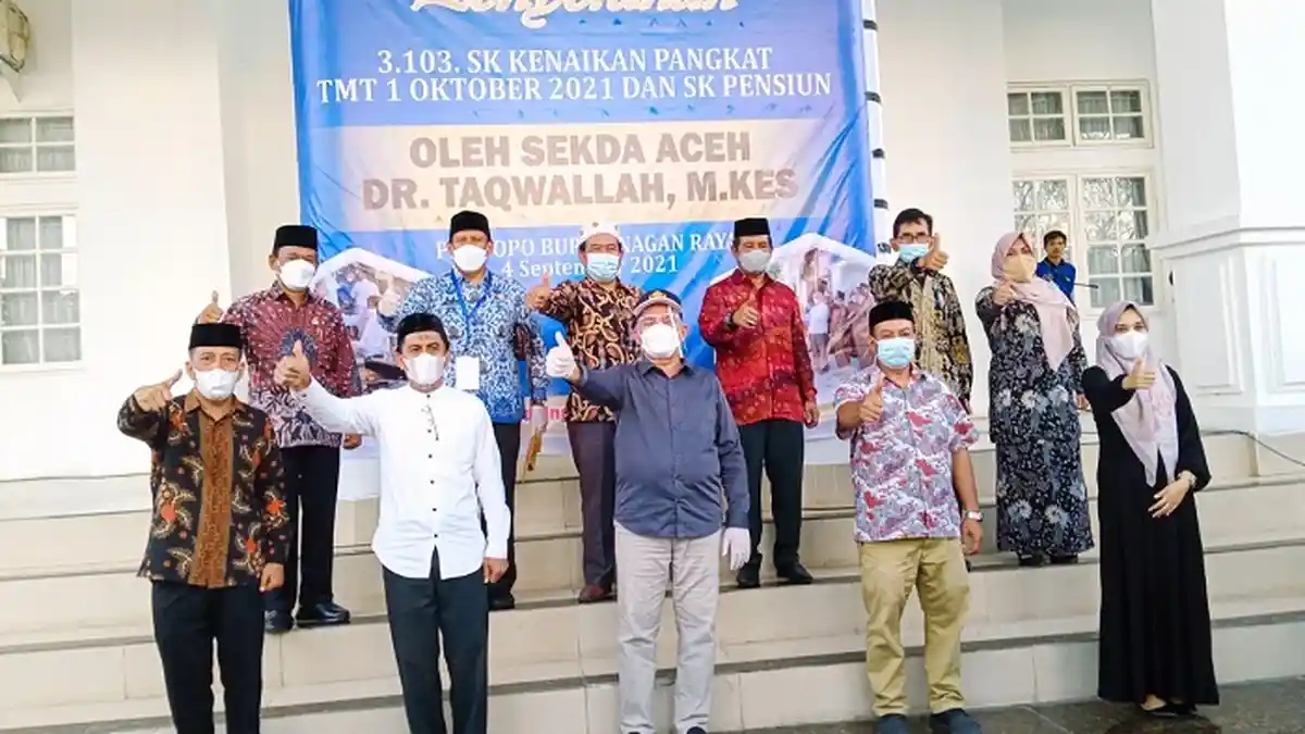 101 ASN Aceh Barat dan 63 ASN Nagan Raya Terima SK Kenaikan Pangkat, Diserahkan Langsung Taqwallah