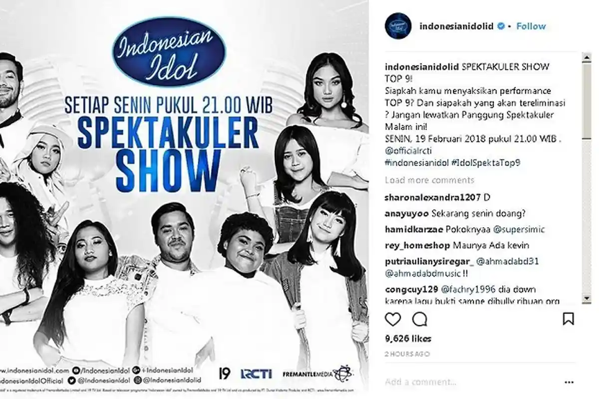 Live Streaming Spektakuler Show Top 9 Indonesian Idol 2018, Abdul Siap Nyanyikan Tulus, Ayu Dejavu