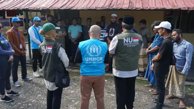 Pengungsi Rohingya di Aceh Terima Bantuan dari PBNU