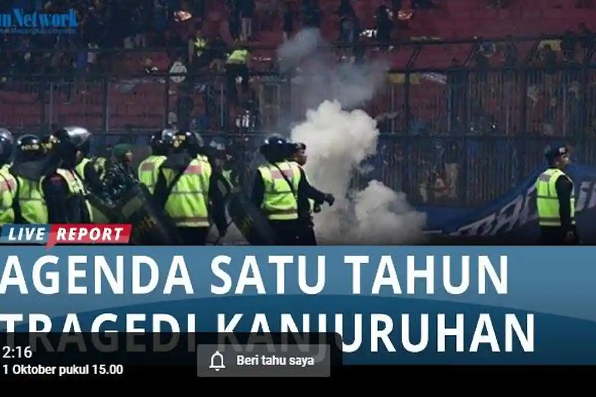 LINK Live Streaming Agenda Setahun Tragedi Kanjuruhan 1 Oktober 2023, Ada Pameran hingga Doa Bersama