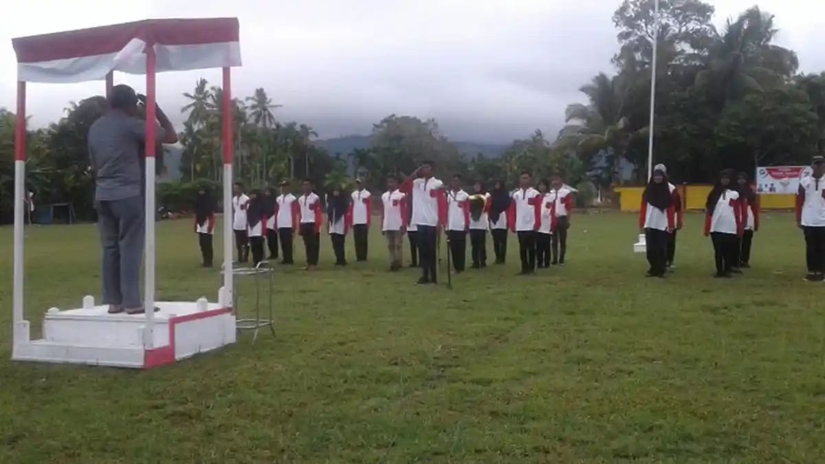Menjelang HUT Ke 74 RI, Paskibra Labuhanhaji Laksanakan Gladi Bersih