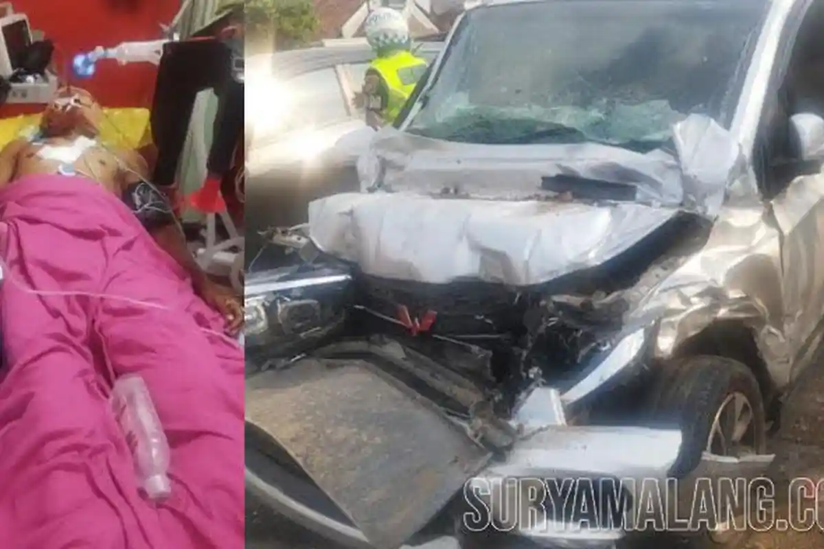 Pengemudi Mobil Wuling Tabrak Mobil Parkir, Juru Parkir dan Truk Parkir di Desa Tiron, Madiun