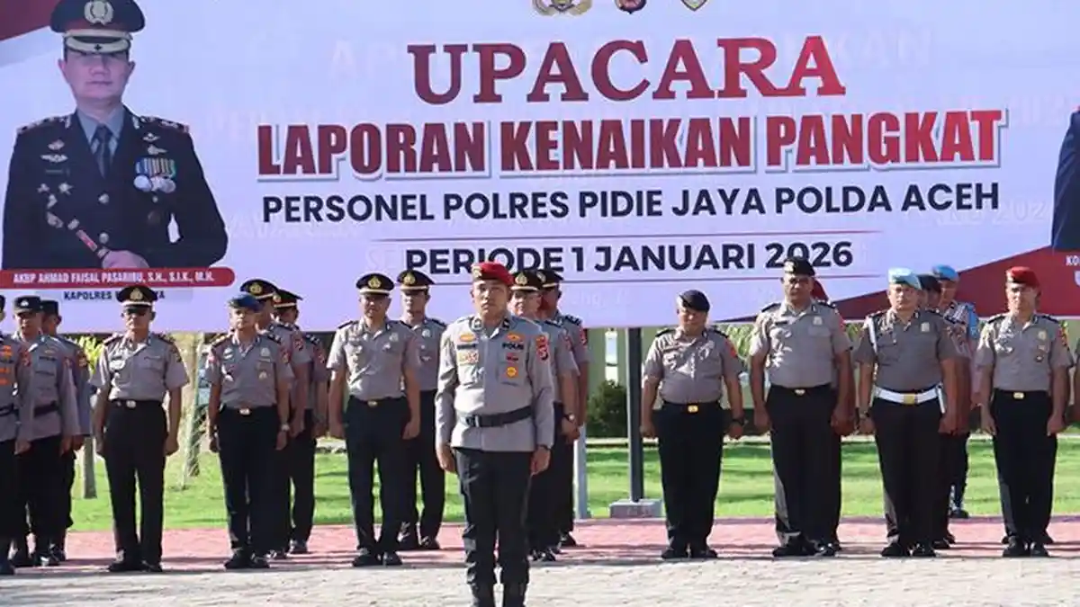 60 Personel Polres Pidie Jaya Naik Pangkat, Termasuk Satu BKO Brimob