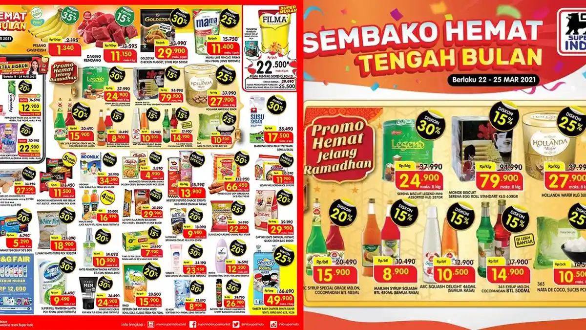 Promo Superindo Hanya Sampai Besok 25 Maret 2021, Diskon Ramadhan, Sirup & Nata de Coco Rp 10 Ribuan