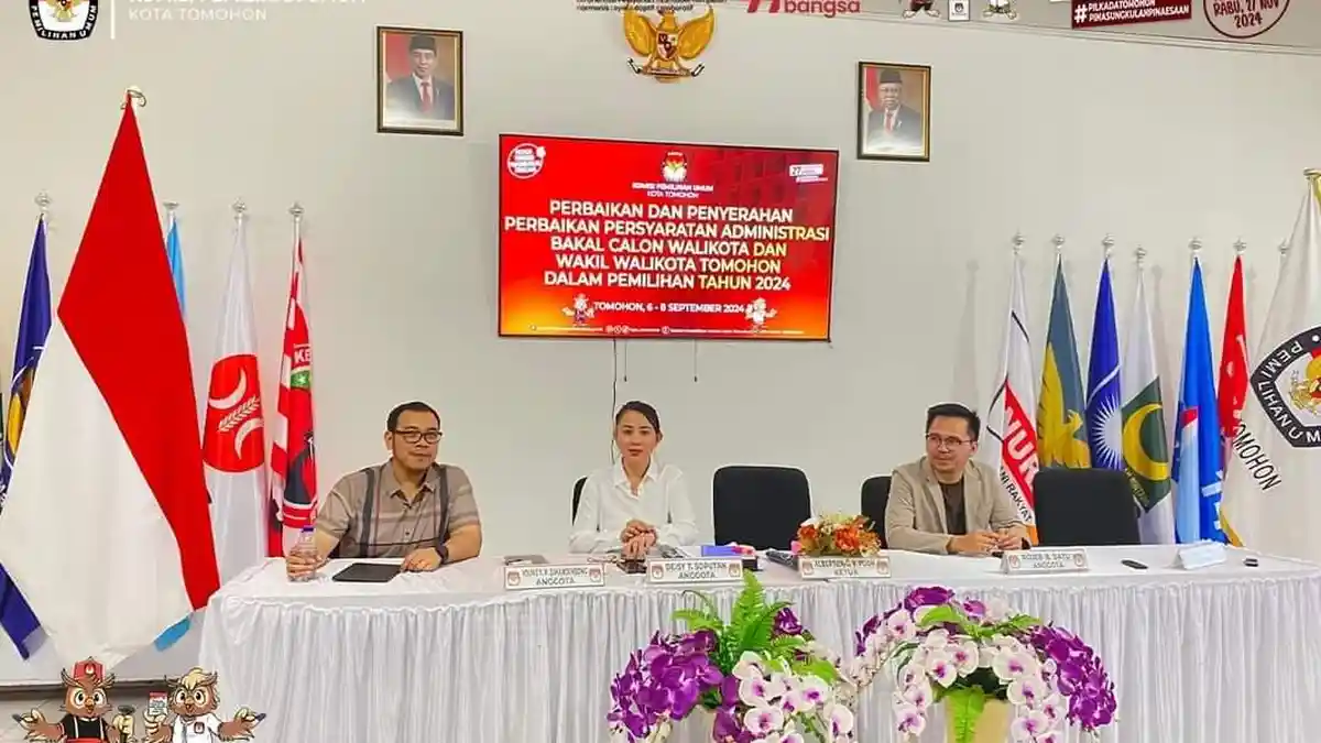 Dokumen Caroll Senduk-Sendy Rumajar Dinyatakan Lengkap oleh KPU Tomohon Sulawesi Utara