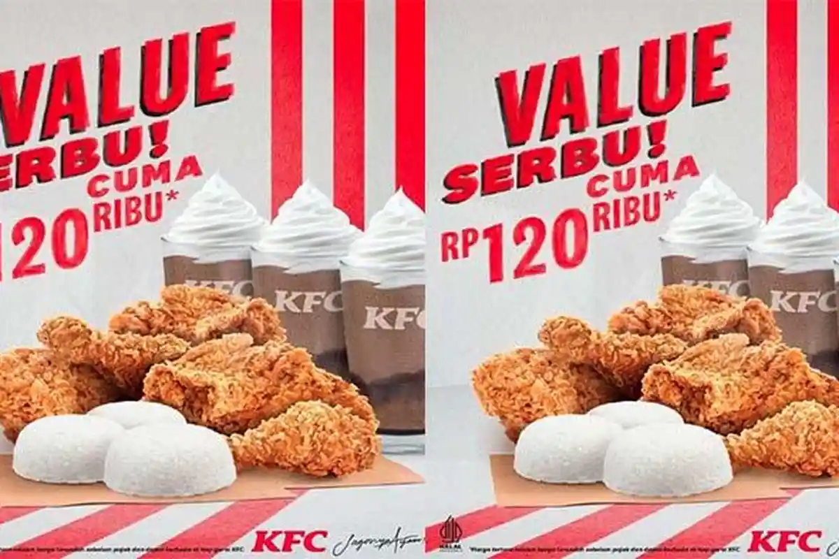 Promo Makanan KFC 3 Oktober 2022, Nikmati Value Serbu 5 Ayam 3 Nasi 3 Mocha Float Cuma Rp 120 Ribu