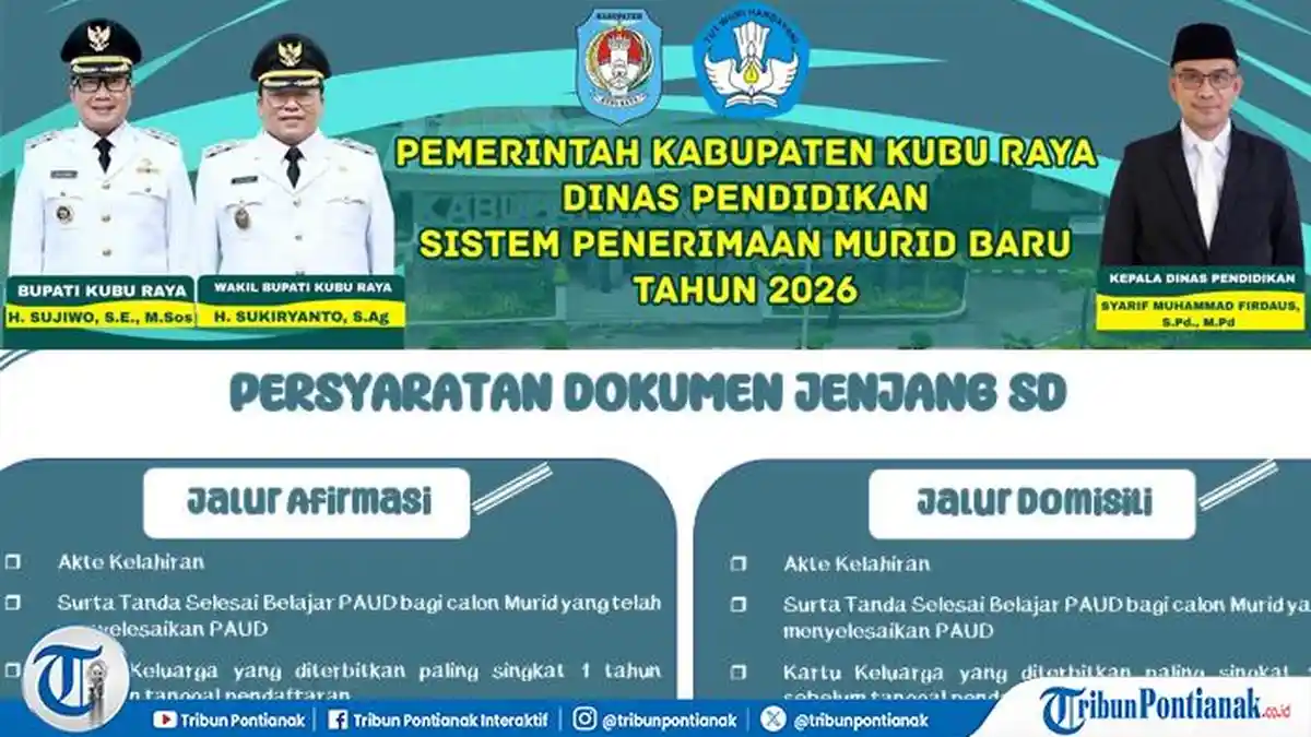 Panduan SPMB SD dan SMP Kubu Raya 2026, Lengkap dengan Link Daftar dan Dokumen yang Dibutuhkan