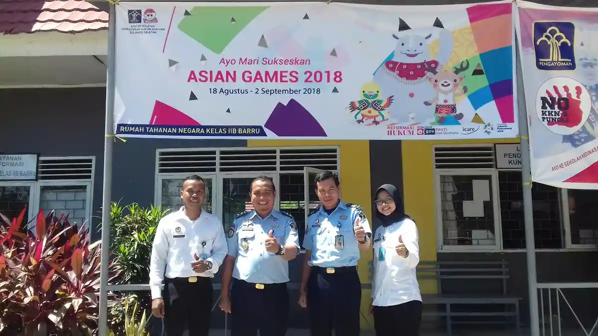 Pegawai Rutan Klas II Barru Ikut Sukseskan Perhelatan Asian Games 2018
