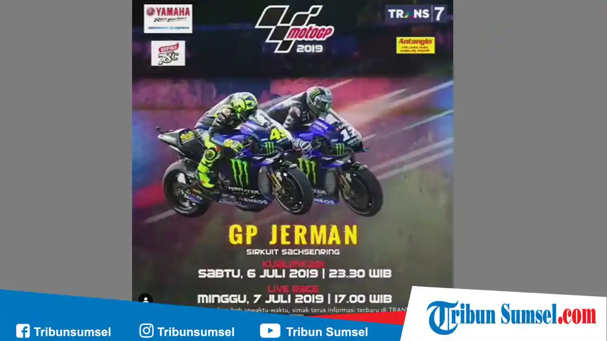 TV Online Trans7 Live Streaming MotoGP 2019 di Jerman Malam Ini Pukul 17.00 WIB