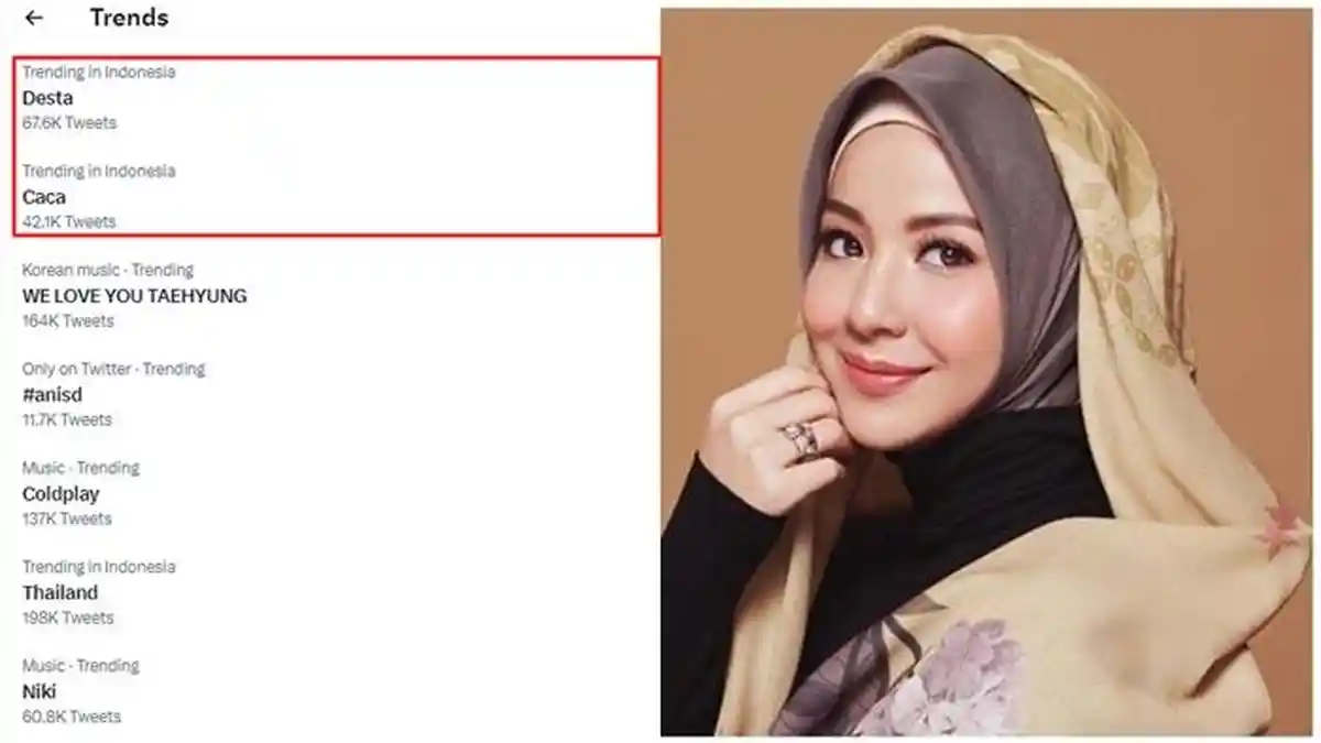 Sosok Caca Istri Desta Jadi Perhatian Publik Setelah Digugat Cerai, Kini Trending di Twitter