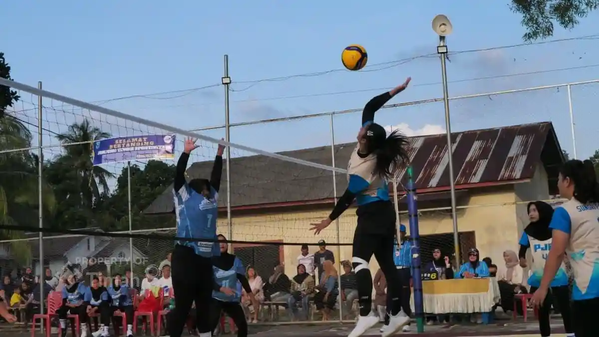 Dukungan PT TIMAH Meriahkan Turnamen Bola Voli Putri Kades Cup I Desa Terong - Posbelitung.co